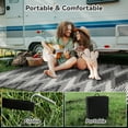 thumbnail image 7 of SIXHOME Outdoor Rug Carpet 9'x12' Waterproof Reversible Patio Rug Portable Modern Indoor Outdoor Rug Plastic Straw Rug for RV Camping Garden Picnic Deck Backyard Boho Porch Decor Black and Gray, 7 of 7