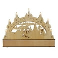 thumbnail image 3 of Kurt Adler 17.72-Inch Wooden LED Light-Up Christmas Village With Candle, 3 of 8