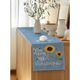 thumbnail image 5 of Table Runner 70 Inches Long for Kitchen Dining, Sunflowers Dresser Scarf Farmhouse, Dining Table Decorations for Wedding/Parties, Modern Bee You Are My Sunshine Blue 13 x 70 In, 5 of 8