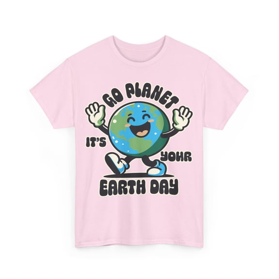 Go Planet It's Your Earth Day 2024 Funny Retro Unisex Heavy Cotton T-shirt