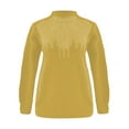 thumbnail image 4 of Hontri Women's Pullover Sweater Women's Semi Turtleneck Sweater Long Sleeve Sequins Pullover with A Base Shirt Autumn and Winter Warm Sweater Yellow S, 4 of 4
