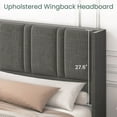 thumbnail image 3 of Breltam King Size Upholstered Platform Bed Frame with 4 Storage Drawers and Vertical Linen Wingback Channel Tufted Headboard, 3 of 11