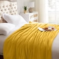 thumbnail image 5 of Moonlight20015 Plush Throw Ochre Fleece Blanket Super Soft Warm & Lightweight Ideal for All Seasons, 5 of 10