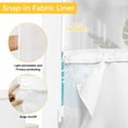 thumbnail image 6 of Turquoise Coastal No Hook Shower Curtain with Snap in Liner, Waterproof Fabric Shower Curtains, Grey Teal Beige Coral Starfish Nautical Shower Curtain Set Top See Through for Bathroom 36"x78", 6 of 8