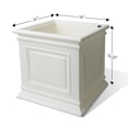 thumbnail image 3 of Algreen Covington 16" Self-Watering Planter Cube - White Resin, 3 of 8