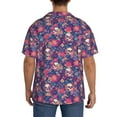 thumbnail image 3 of Sikiie Skull colorful flower daisy Men's Wrinkle Free Untucked Cuban Shirt Business Casual Button Down Shirts Short Sleeve ShirtMedium, 3 of 5