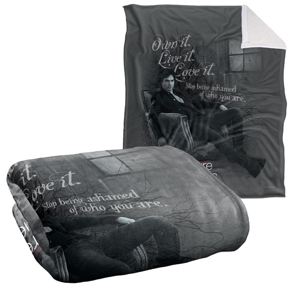 Vampire Diaries Blanket, 50"x60", Be Yourself Silky Touch Sherpa Back Super Soft Throw Blanket