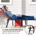 thumbnail image 4 of Outsunny Chaise Longue Pliante, Chaise de Bronzage Réglable à 5 Niveaux, Rouge, 4 of 10