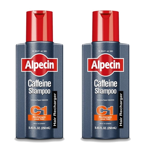 Alpecin C1, Caffeine Shampoo, 8.45 fl oz (Pack of 2), Caffeine Shampoo Cleanses the Scalp to Promote Natural Hair Growth, Leaves Hair Feeling Thicker
