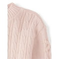 thumbnail image 3 of The Children's Place Girls Long Sleeve Cable Knit Ribbon Sweater, Sizes XS-XXL, 3 of 4