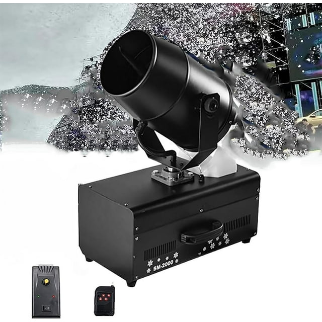Snow Machine, 2000W Shaking Head Fake Snow Machine, 180° Stage Snowflake Maker with Remote Control, 5~8m Jetting Distance, Snowflake Blizzard Effect, for Christmas Wedding Photography Parties DJ Stag