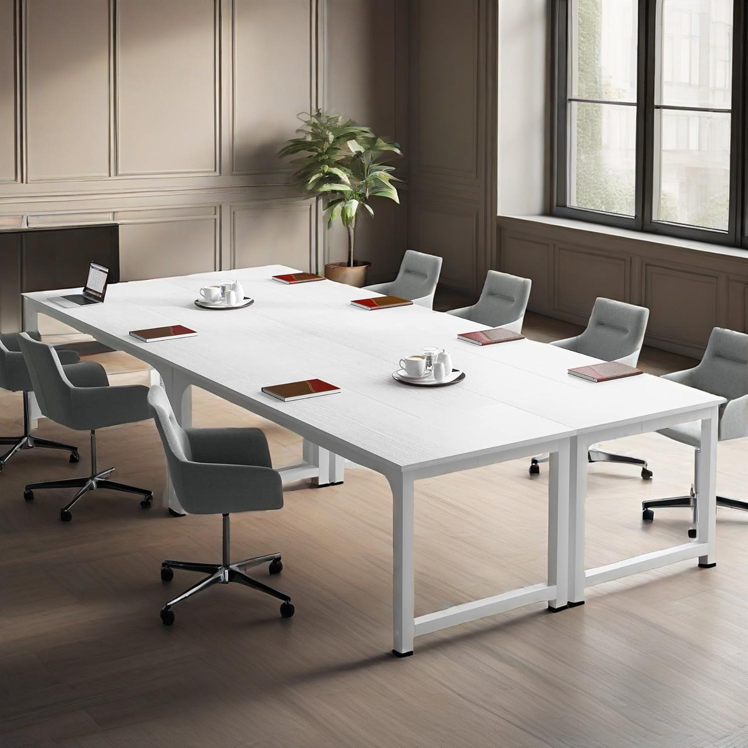 Office Computer Desk 71Inch Wide Executive Large Home Office Workstation 4 Board Top Particle Wood Metal Legs Triangular Weld Design Sturdy Spacious Easy Assembly Quality Furniture For Study Work Use