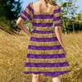 thumbnail image 5 of Purple and Gold Glitter Stripes Baton Rouge New Orleans Nola Louisiana Los California Dress Long dress woman, 5 of 7