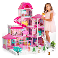 thumbnail image 1 of Casa De Ensueño Muebles Juguetes Niña Rosa,10 Habitaciones Xtellar rosa, 1 of 4