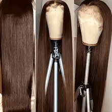 Chocolate Brown Lace Front Wigs Human Hair Pre Plucked 13x6 Straight Lace Front Wigs Human Hair 200% Density Colored #4 Light Brown Glueless Wig HD Lace Frontal Wigs for Women 36inch
