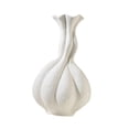 thumbnail image 4 of Jarrón de cerámica con flores para centro de mesa, moderno y elegante, adorno de mesa para estante. Blanco, 4 of 9