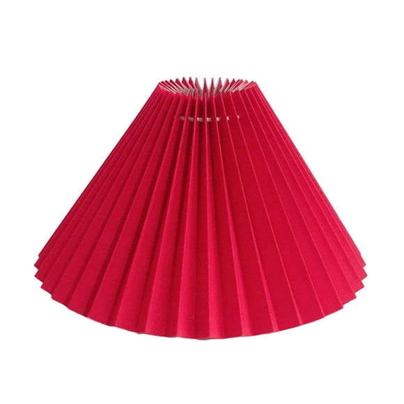Abat-jour Plissé Style Coréen E27 Clip sur Tissu pour Chevet Chambre Lampadaire Rouge