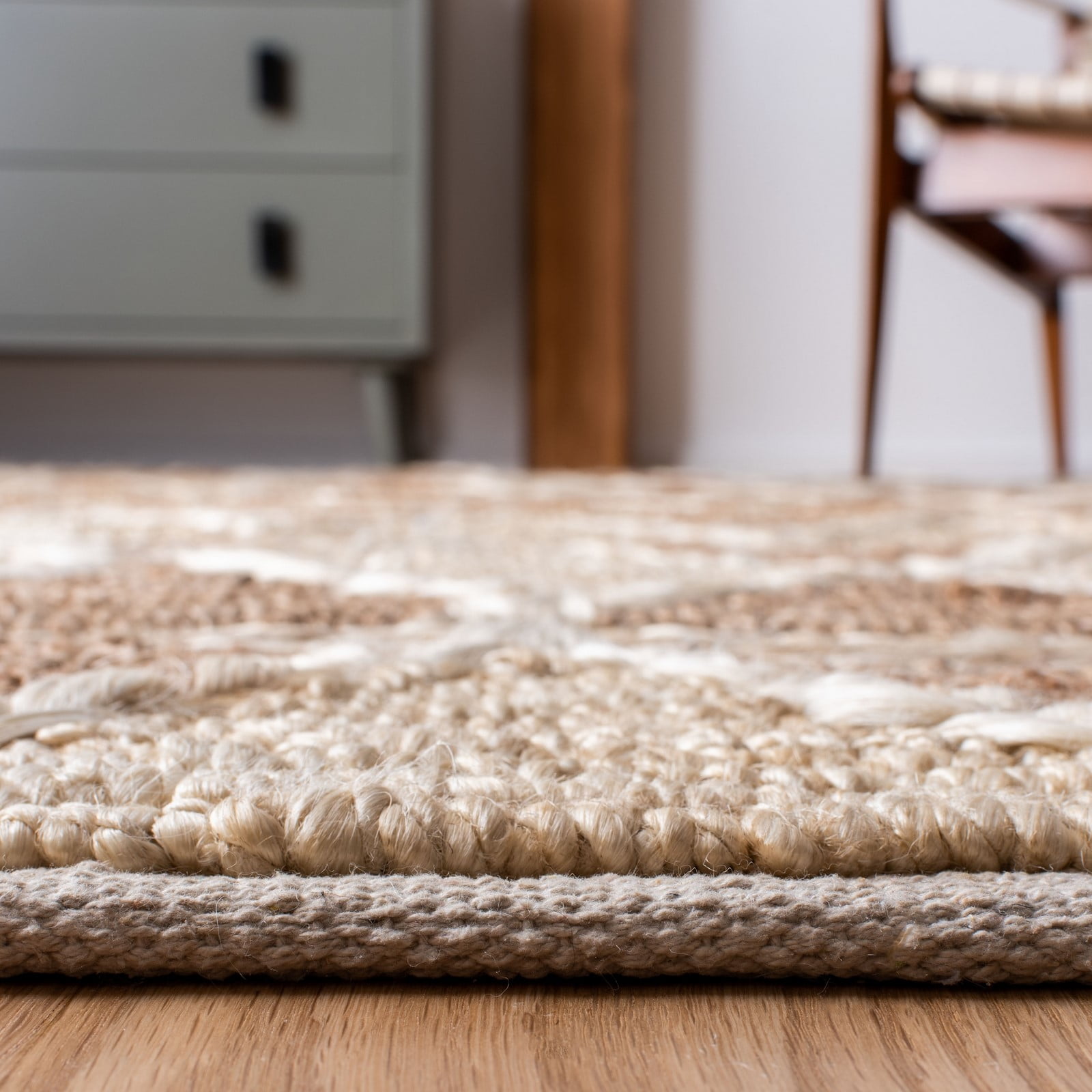 SAFAVIEH Natural Fiber Serenity Geometric Jute Area Rug, Brown/Beige, 9' x 12'