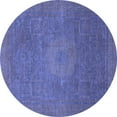 thumbnail image 1 of Ahgly Company Machine Washable Indoor Round Oriental Blue Modern Area Rugs, 7' Round, 1 of 4