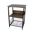thumbnail image 2 of 22" Black Metal and Brown Top Side Table, 2 of 9