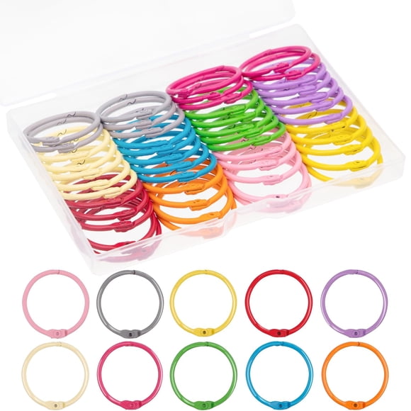 Anillas para Archivador AKONEGE de Acero 30 mm Paquete de 50 en 10 Colores