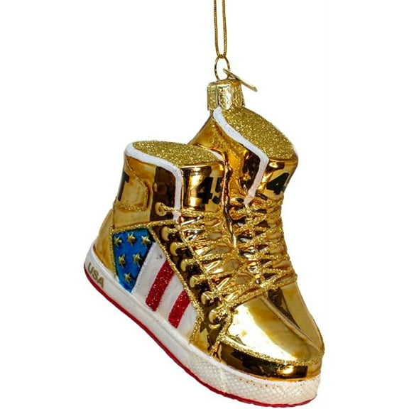 Kurt Adler President Trump Sneaker Glass Christmas Ornament For Tree Decoration