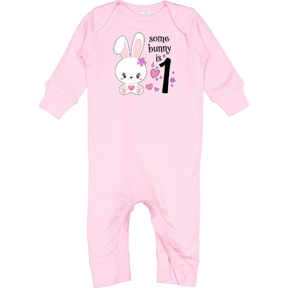 Inktastic Somebunny is One First Birthday Bunny Baby Romper Coveralls