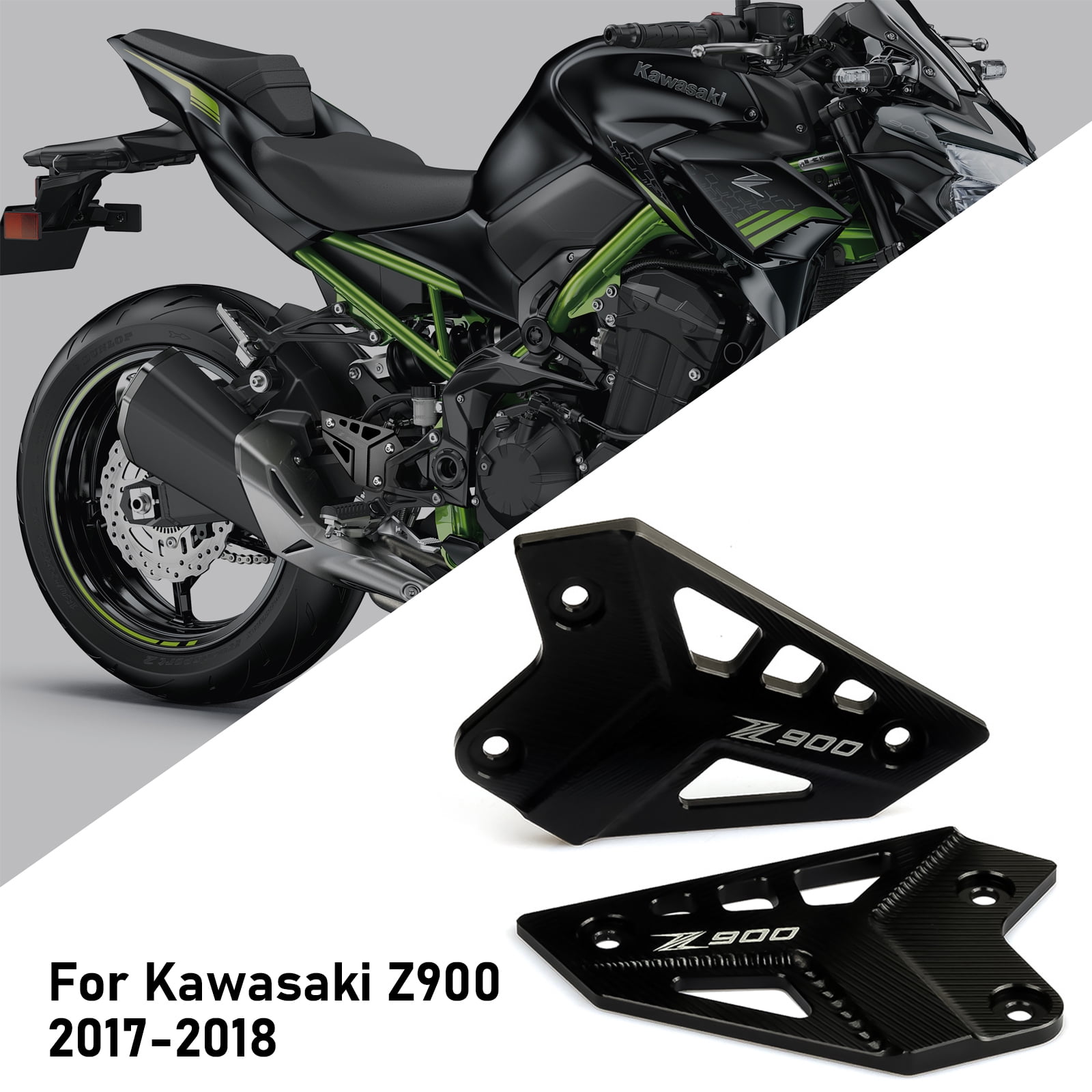 Red Motorcycle Foot Peg Protector Heel Guard for Kawasaki Z900 2017 2018 2019 Aluminum Alloy Footrest Plate
