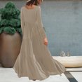 thumbnail image 4 of Vestido de otoño con dobladillo asimétrico Vestido holgado de gran tamaño para mujer Traje de vacaciones de línea A, 4 of 6