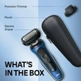 thumbnail image 2 of Braun Electric Shaver for Men, Series 6 6120s, Wet & Dry Shave, Turbo & Gentle Shaving Modes, Foil Shaver, Engineered in Germany, With Precision Trimmer & Pouch, Blue, 2 of 19
