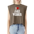 thumbnail image 5 of EcoLoom I Love Jake Webber Cap Sleeve Muscle Crop Shirt Women Sleeveless Baby Tee, 5 of 5