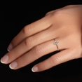 thumbnail image 2 of PEORA 14K Yellow Gold Plated Sterling Silver Lab Grown Diamond 4-Stone Ring, 1.2mm Stackable Minimalist Thin Band, 1/8 Carat, F-G Color, VS Clarity, Sizes 6, 2 of 5