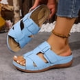 thumbnail image 4 of Rokment Women's Orthopedic Wedge Sandals Beach Summer Comfortable Arch Support Platform Walking Slip on Fashion Casual Leather Adjuatable Orthotic Dress Slides for Woman A Size 6.5, 4 of 7
