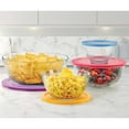 Pyrex Set of 8Piece Glass Mixing Bowls with Lids, Microwave Safe with