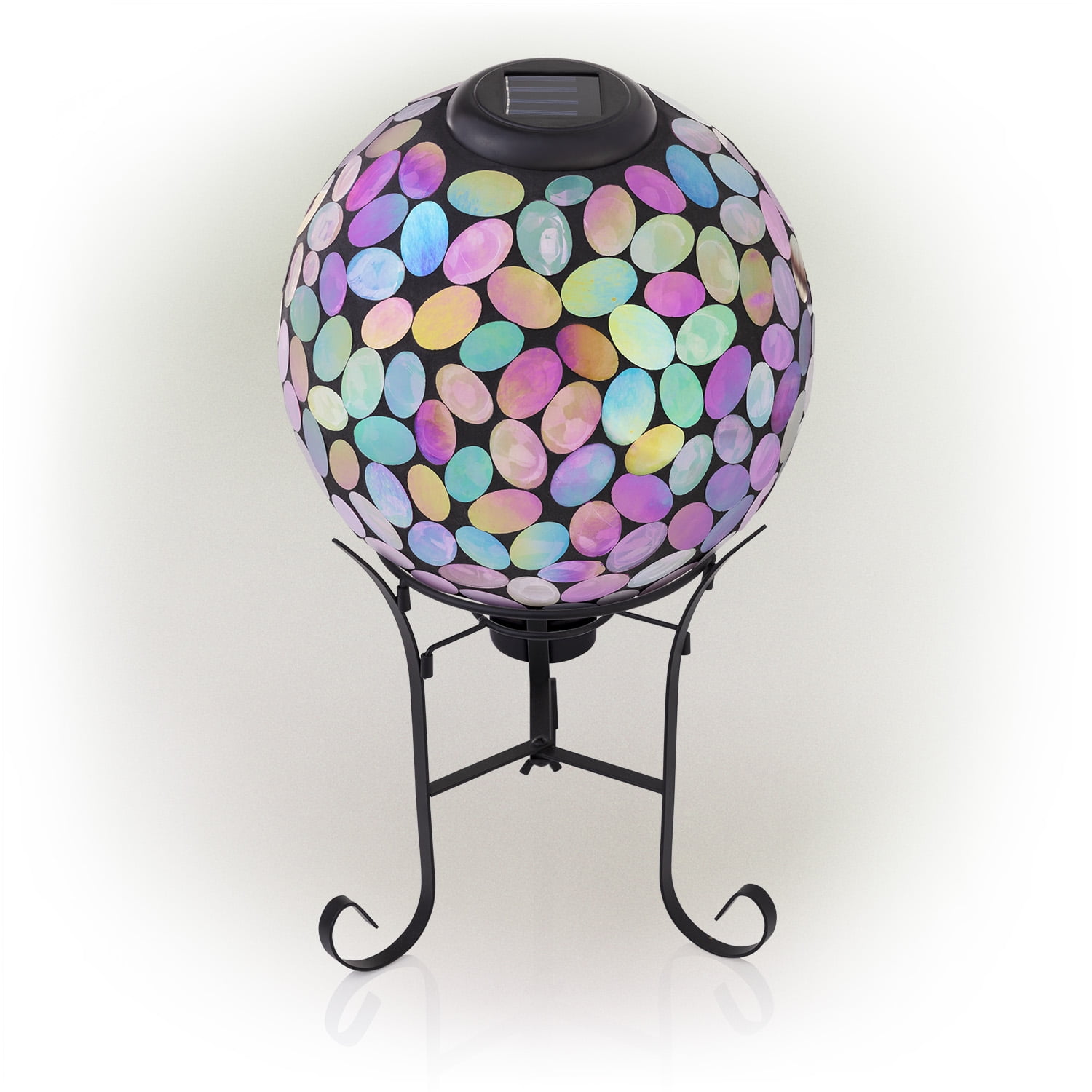 Alpne Solar Mosaic Gazing Ball with Metal Stand, 17 Inch Tall Walmart