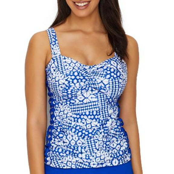 Profile by Gottex Diamond Batik Underwire Tankini Top D-E Cups