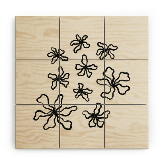 Society6 Alisa Galitsyna Dancing Flowers Wood Wall Mural 3' x 3'