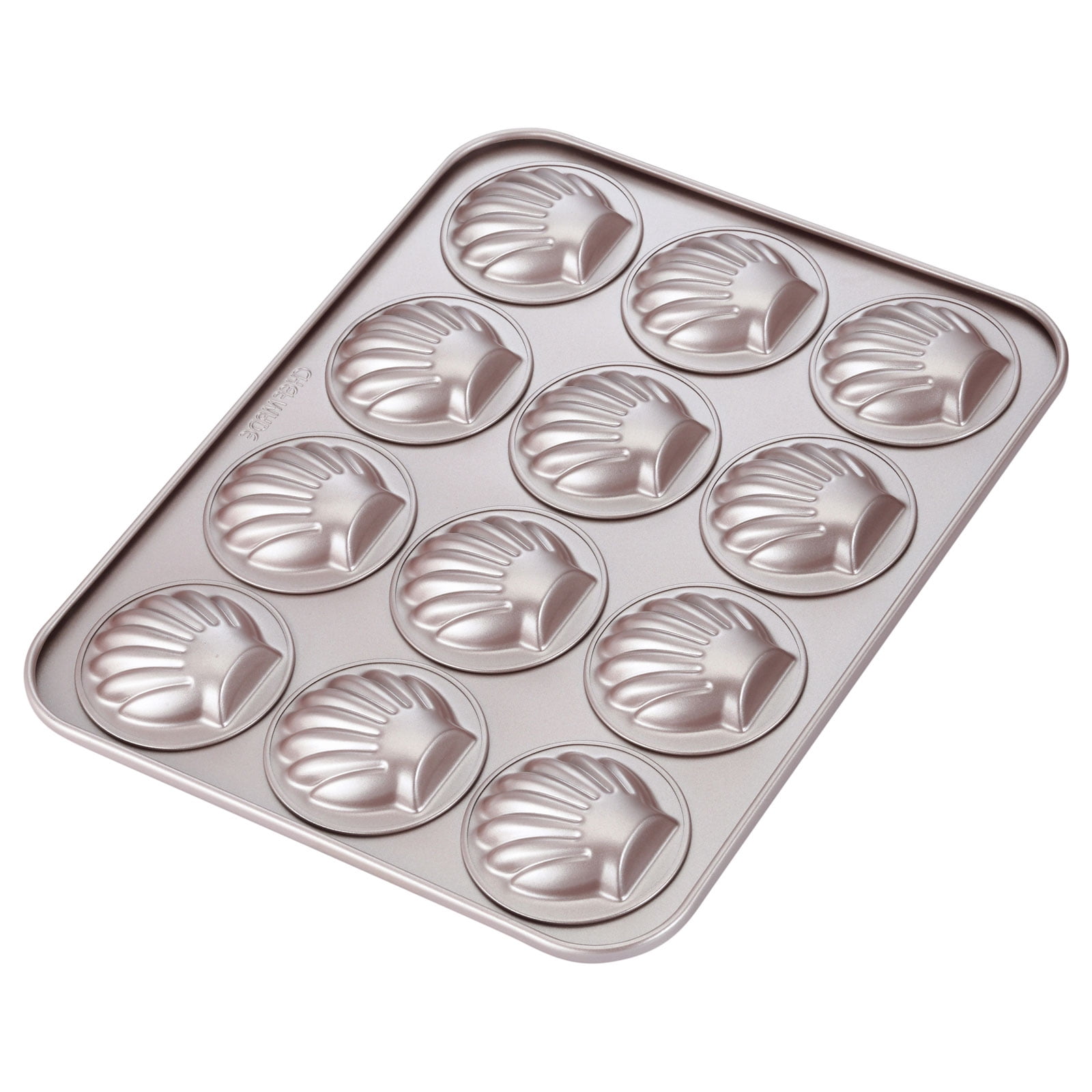 CHEFMADE Madeleine Mold Cake Pan, 12Cavity NonStick Scallop Madeline