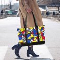 thumbnail image 4 of FORMRS Canvas Laptop Tote Bag for Women with 15.6" Computer Compartments Shoulder Handbag, Art Triangles, 4 of 7
