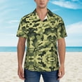 thumbnail image 4 of Green Camouflage Hawaiian Shirts For Men, Summer Short-Sleeve Relaxed-Fit Button-Down Shirts 3x-Large, 4 of 9