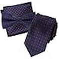 thumbnail image 3 of Flairs New York Polka Dots Collection Bow Tie & Pocket Square Matching Set (Prussian Blue/Red Wine [Polka Dots]), 3 of 4