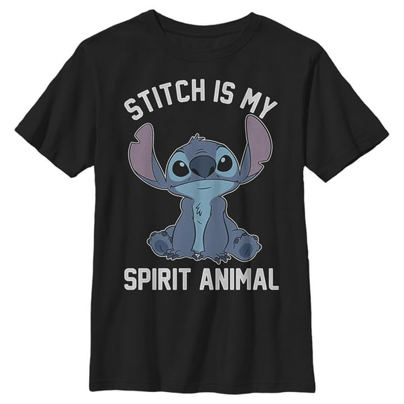 Boy's Lilo & Stitch Experiment 626 Spirit Animal  Graphic Tee Black Small