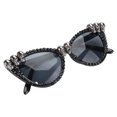 thumbnail image 2 of KAKOWELY 1 pieza de gafas de Halloween con forma de calavera para fiestas (plateadas), 2 of 4