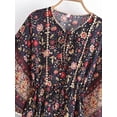 thumbnail image 5 of Vintage Chic Women Floral Print Batwing Sleeve Beach Bohemian Maxi Dresses Robe Ladies V-neck Summer Boho Dress Vestidos, 5 of 6