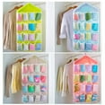 thumbnail image 3 of Wovilon Simple Houseware 16 Pockets Large Clear Pockets Over The Door Hanging Shoe Organizer, Green (20" x 15"), 3 of 6