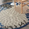 Nourison Aloha Indoor/Outdoor Blue/Multicolor 5'3" x ROUND Area Rug, (5 Round)