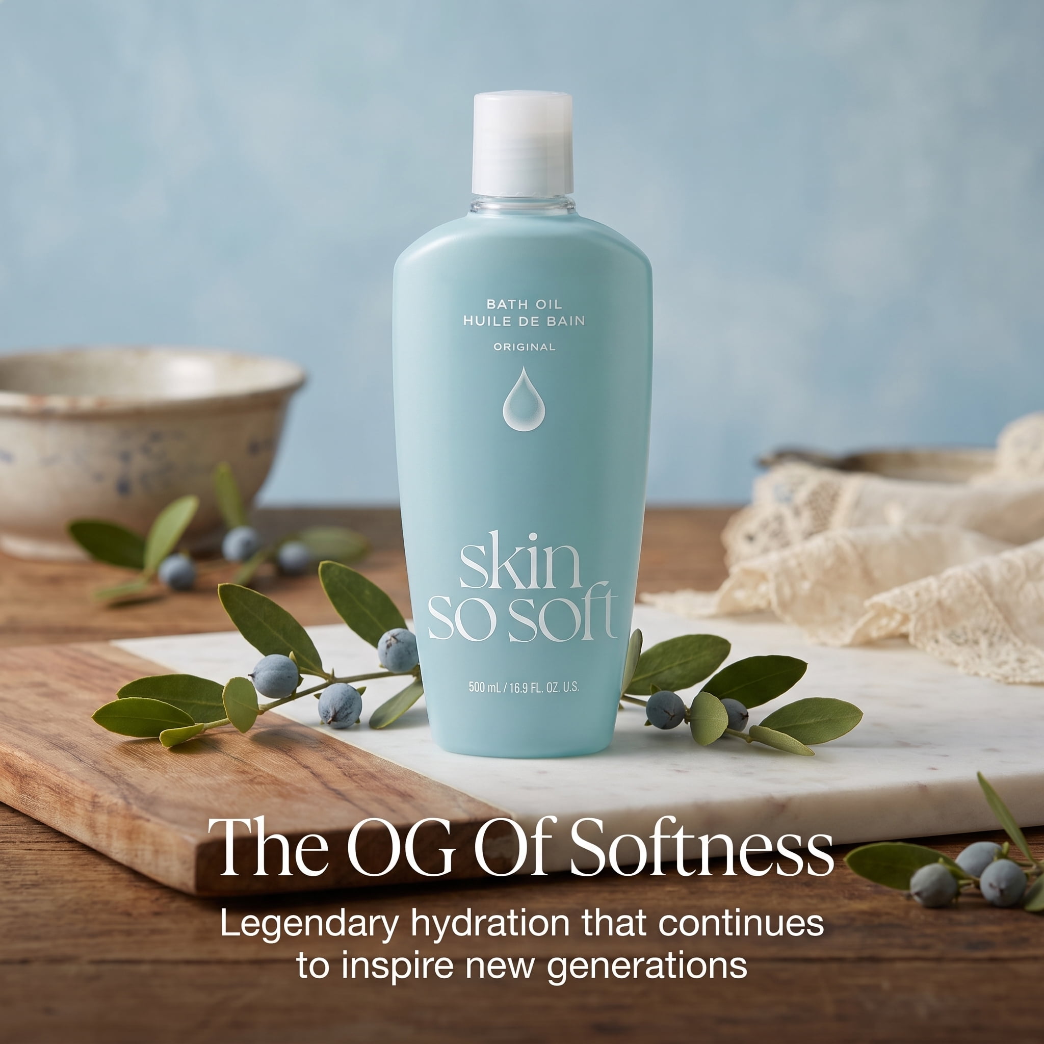 Avon Skin So Soft Original Bath Oil with Jojoba Oil, Herbal Scent, 16.9 fl oz