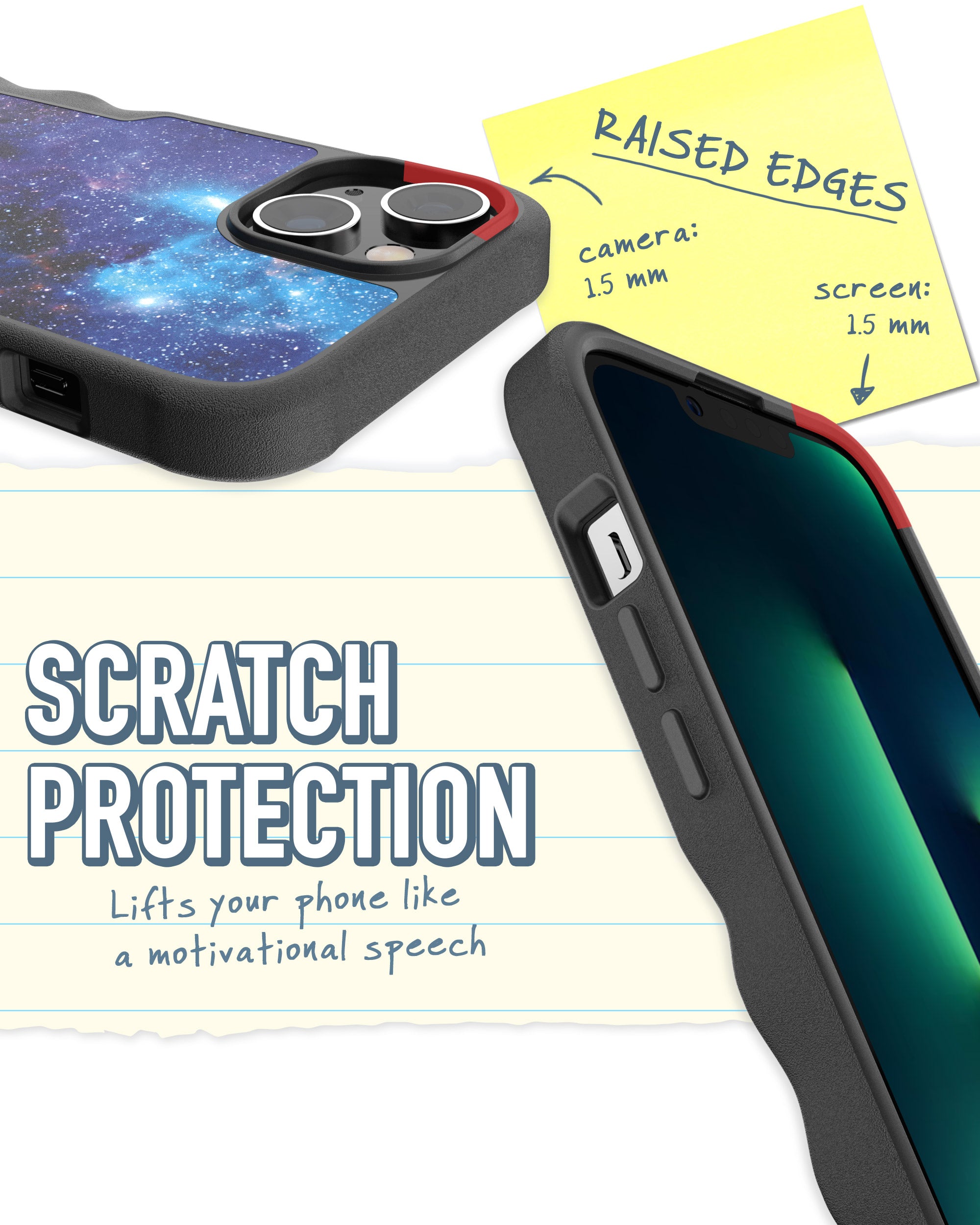 Smartish iPhone 14 Protective Case - Gripzilla Compatible with MagSafe [Rugged + Tough] Armored Slim Cover with Drop Protection - Spaced Out