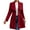 Deep Red, variant on Women's Classic Coat Lapel Collar Open Front Long Jacket Pea Coat Camel Color M