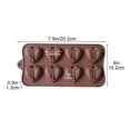 thumbnail image 3 of Oneshrt 8 Holes Heart Shaped Silicone Mold, Valentine's Day Candy Heart Mold, Non-Stick Silicone Fondant Baking Mold, Jelly Pudding Dessert Mold for Baking Chocolate Dessert (Square - Coffee), 3 of 9